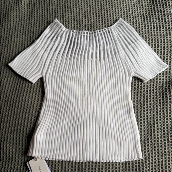Commense Cream Ribbed Knit Top - Picture 3 of 5